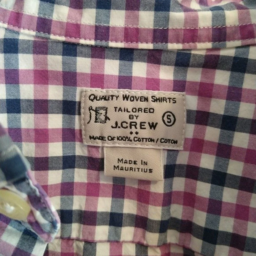 J Crew Shirts Mens S Purple Blue Check Button Down‎
